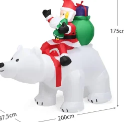 10% off Gutschein 1024 200cm Aufblasbarer Weihnachtsmann Eisbär mit LED