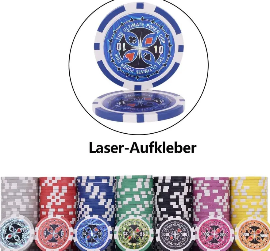 10% off Gutschein 1024 Pokerset 300 Laser-Chips Alukoffer inkl. Komplettset