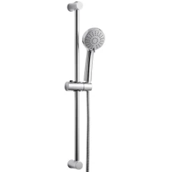 OFFO Duschset 60cm Duschstange mit 10cm Duschkopf, 3 Strahlarten, Verstellbare