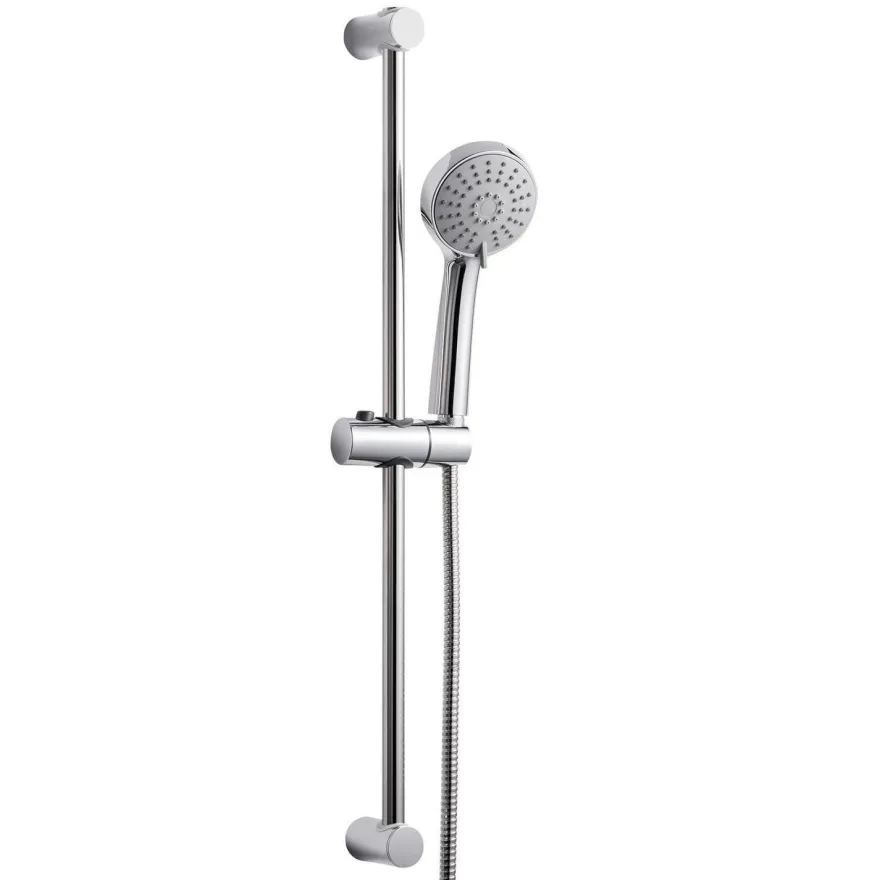 OFFO Duschset 60cm Duschstange mit 10cm Duschkopf, 3 Strahlarten, Verstellbare