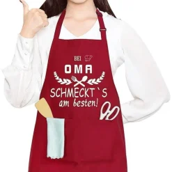 Oma Geschenk Schürze Lustig Damen Muttertag Weihnachten BBQ Kochschürze