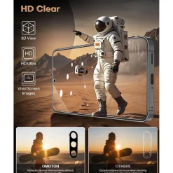 OMOTON Panzerglas für Samsung Galaxy S25 (6,2 Zoll) - 3 + 2 Stück, Kameraschutz