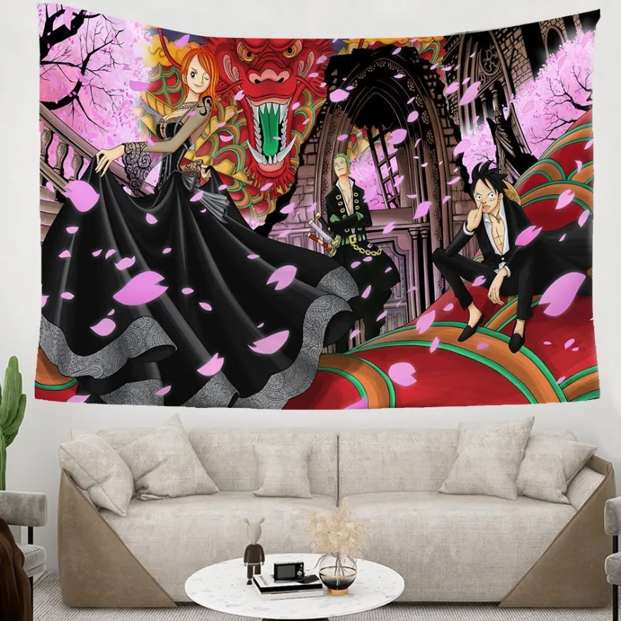 ONE PIECE Wandbehänge Nami Zoro Tapestry Hintergrund Tuch Schlafzimmer Wanddekoration