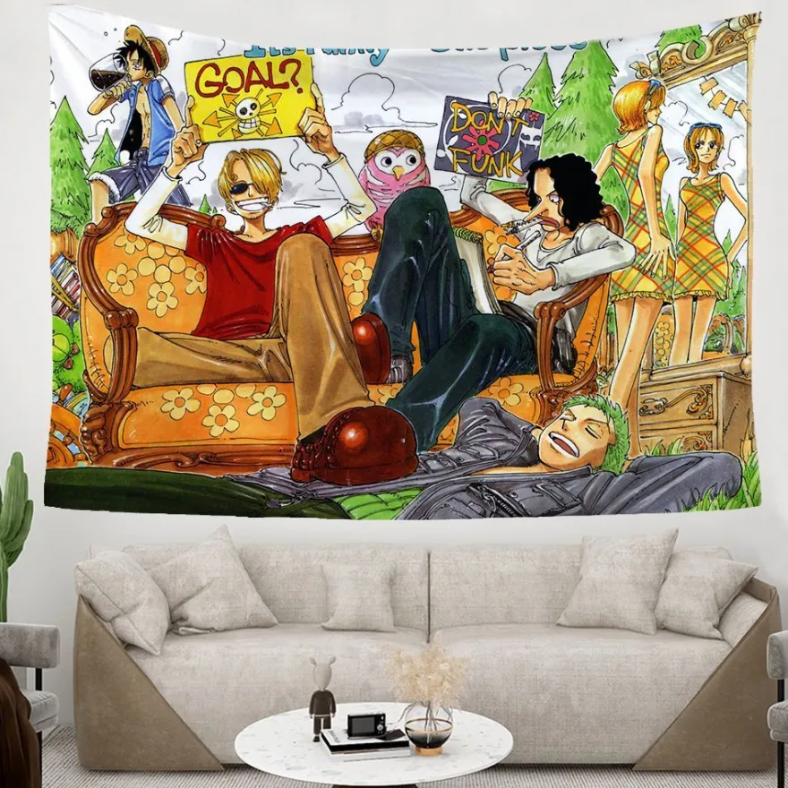ONE PIECE Wandbehänge Nami Zoro Tapestry Hintergrund Tuch Schlafzimmer Wanddekoration