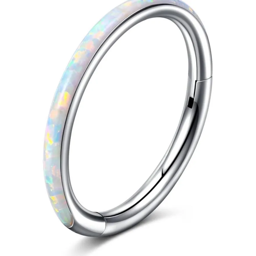 Opal Nasenring 316L Chirurgenstahl Septumring für Conch Rook Helix Ohrringe