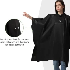Opret Regenponcho Damen Herren Wasserdicht 2 Stück, Regencape Leicht