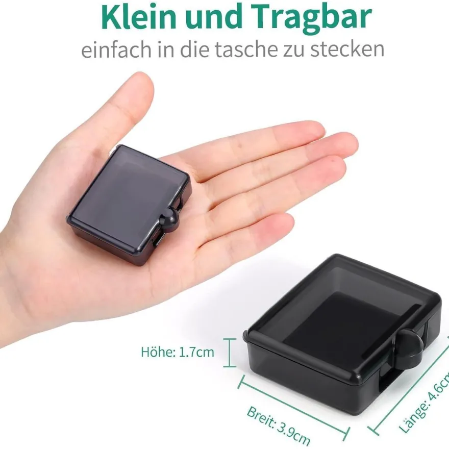 Opret 3 Stück Klein Tragbare Tablettenbox Tablettendose Vitamine Fischöl, chwarz