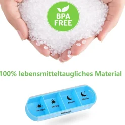 Opret Tablettenbox 7 Tage 4 Fächer Morgens Abends Nachts - BPA-frei