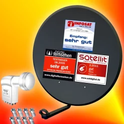 Opticum LH80 80cm Sat-Antenne+Opticum Premium-Octo-LNB Spiegel Satellitenantenne