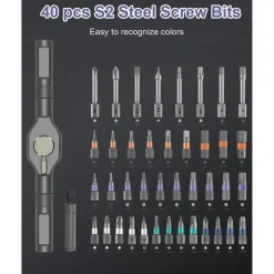 OQIMAX 42-in-1 Magnetischer Schraubendreher Set mit Ratschenmechanismus, 40