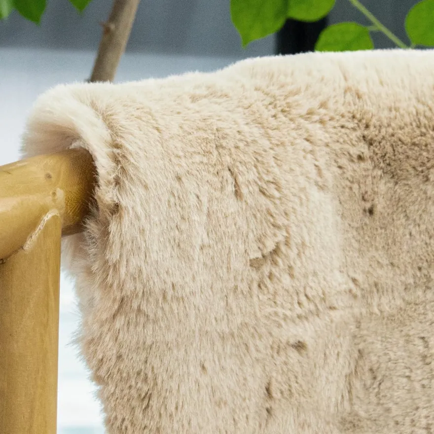Orinova Kunstfell Teppich Beige 150x215 cm - Flauschig, Kuschelig, Waschbar für