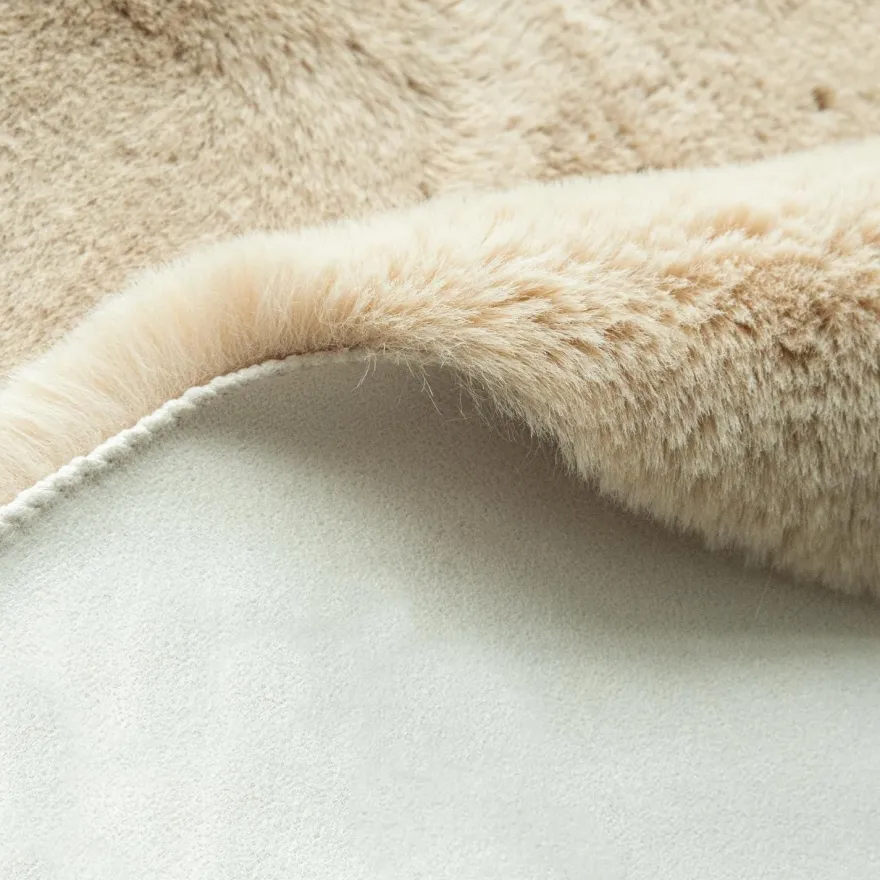 Orinova Kunstfell Teppich Beige 150x215 cm - Flauschig, Kuschelig, Waschbar für