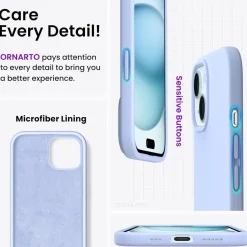 Ornarto iPhone 15 Hülle 6,1 Zoll, Silikon, Kratzfest Stoßfest, Olivgrün 2023