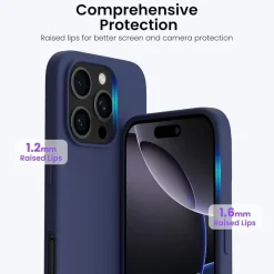 Ornarto iPhone 16 Pro Hülle Silikon 6,3 Zoll flüssiges Silikon Piniengrün