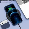Ornarto iPhone 12 Pro 6,1 Silikon Case Weinrot - Flüssig Silikon Hülle Voller