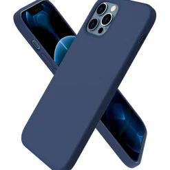 Ornarto iPhone 12 Pro 6,1 Silikon Case Weinrot - Flüssig Silikon Hülle Voller