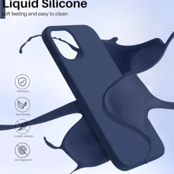 Ornarto iPhone 12 Pro 6,1 Silikon Case Weinrot - Flüssig Silikon Hülle Voller