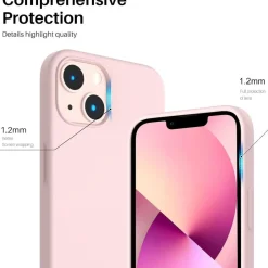 Ornarto iPhone 13 6,1 Silikon Case Hülle Ultra Dünn Schutz Flüssig Kaltes Grau