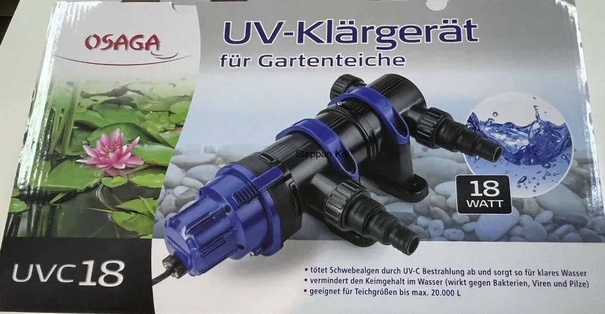 Osaga UVC 7,11,18, 24, 36, 55, 75 Watt Gerät Algenvernichter gegen grünes Wasser