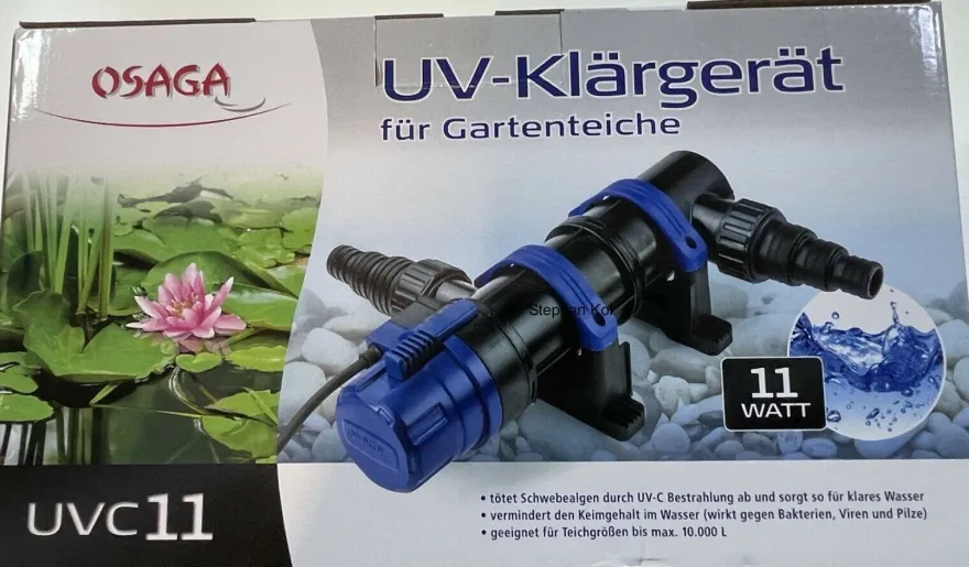 Osaga UVC 7,11,18, 24, 36, 55, 75 Watt Gerät Algenvernichter gegen grünes Wasser