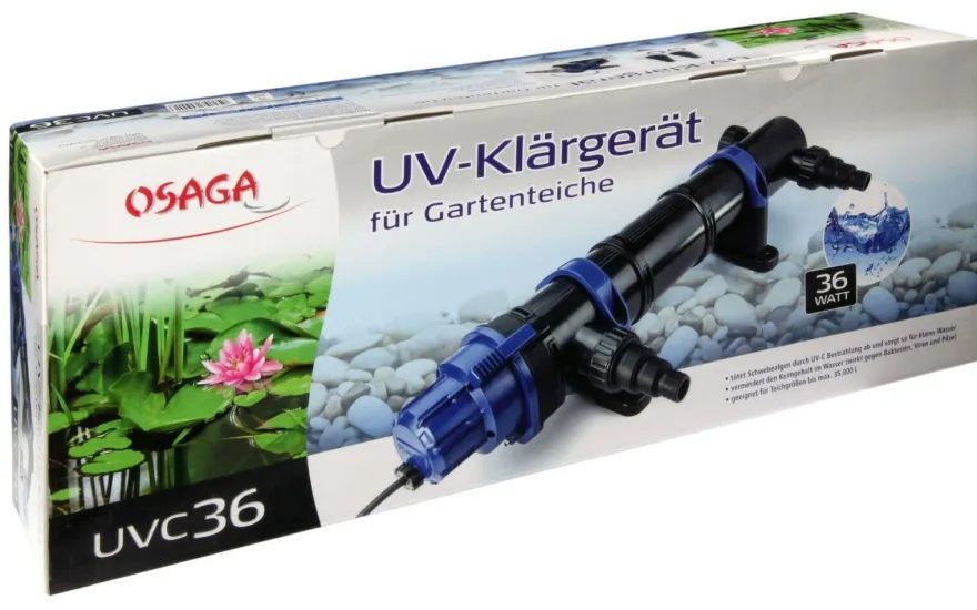 Osaga UVC 7,11,18, 24, 36, 55, 75 Watt Gerät Algenvernichter gegen grünes Wasser