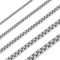 OSTAN Edelstahl Seil Kettenbox Halskette für Damen und Herren, 3mm Breite