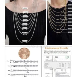 OSTAN Herren/Damen Halskette Edelstahl Verdrehte Kette, Breite 2-5 MM, Länge