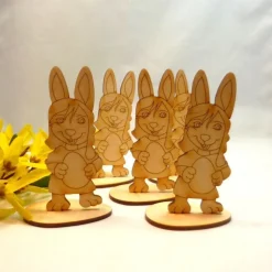 Osterdekoration 5 Stück Ostern Hasenmutter Hasen 10 cm Holz Holzhasen DIY