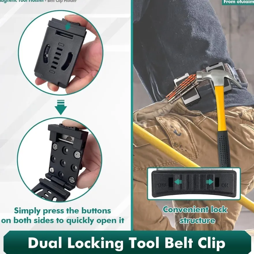 otuiaim Magnetische Werkzeughalterung Gürtelclip mit verriegelbarem Verschluss