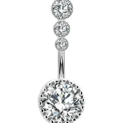 OUFER 14G Bauchnabelpiercing Silber 14mm, 316L Chirurgenstahl Barbell mit