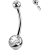 OUFER 14G Titan Bauchnabelpiercing 8mm 10mm 12mm 14mm CZ Kugeln Nabelring
