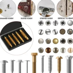 Oumuik Schraubenausdreher Set, 5 Stück HSS 4341 Schnellarbeitsstahl