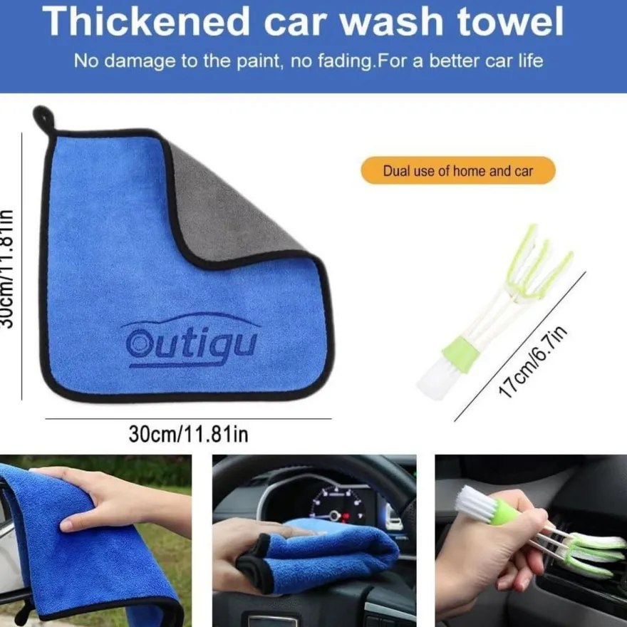 Outigu 17-teiliges Auto-Reinigungs-Set für Innen- und Außenreinigung mit Zubehör