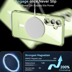 OWKEY Magnetische Hülle für Samsung Galaxy A54 5G, Matt Durchscheinend