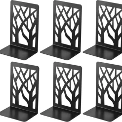 3 Paar Buchstützen aus Metall, Buchhalterung für Bücherregal, Küche, Büro