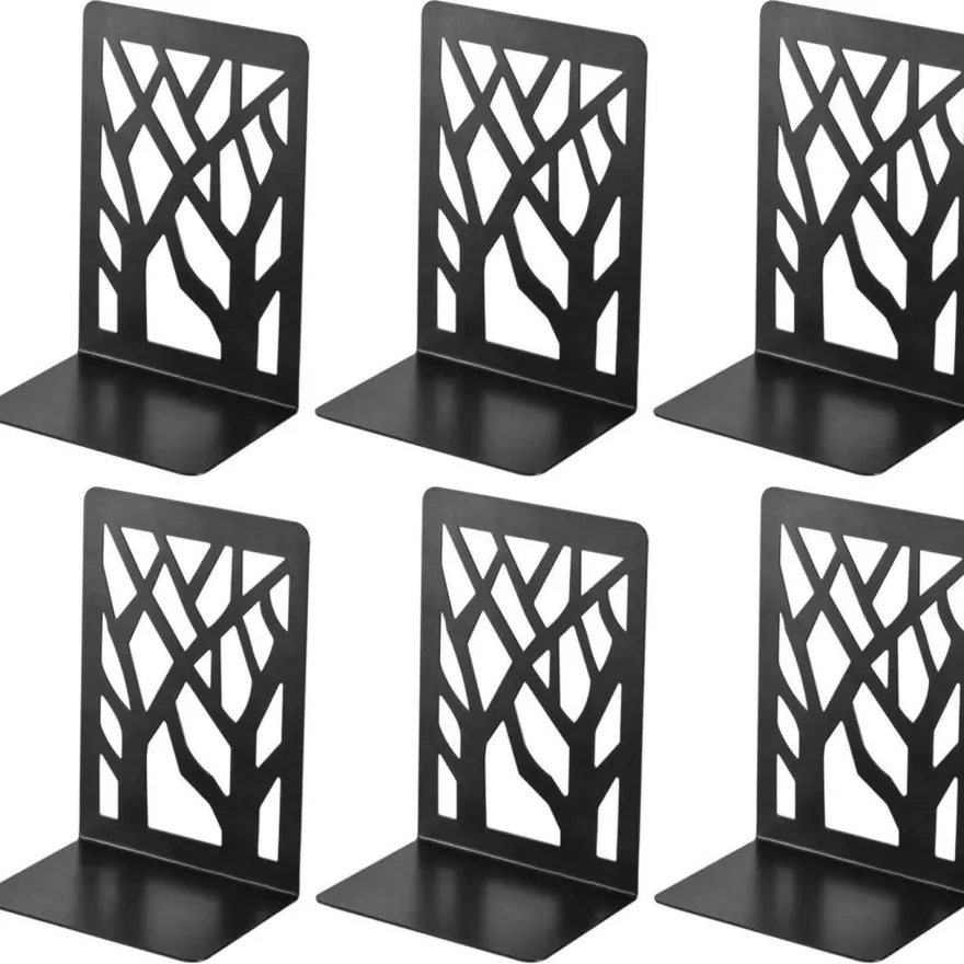 3 Paar Buchstützen aus Metall, Buchhalterung für Bücherregal, Küche, Büro