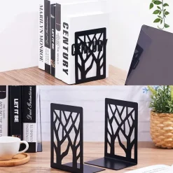 3 Paar Buchstützen aus Metall, Buchhalterung für Bücherregal, Küche, Büro