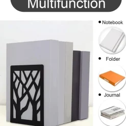 3 Paar Buchstützen aus Metall, Buchhalterung für Bücherregal, Küche, Büro