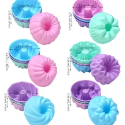24Pack Silicone Donut Mold Baking Cups Pan Muffin Jello Bagel Oven Microwave
