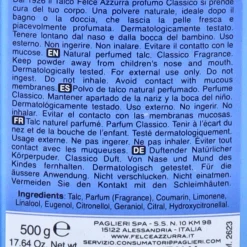 Paglieri Felce Azzurra Körperpuder (Talkum) Classico 500 g