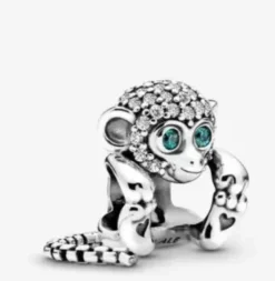 Pandora Affe Pavé-Charm 925 Sterling-Silber
