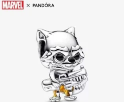 Pandora Marvel Guardians of the Galaxy Rocket Raccoon Charm 925 Sterling-Silber