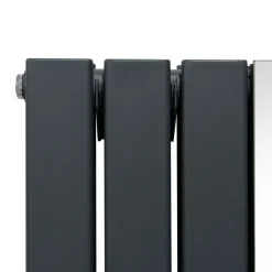 Paneelheizkörper + Spiegel & Chrom Thermostatventile Anthrazitgrau 1800 x 565mm