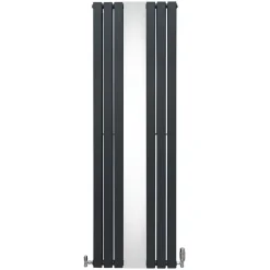 Paneelheizkörper + Spiegel & Chrom Thermostatventile Anthrazitgrau 1800 x 565mm
