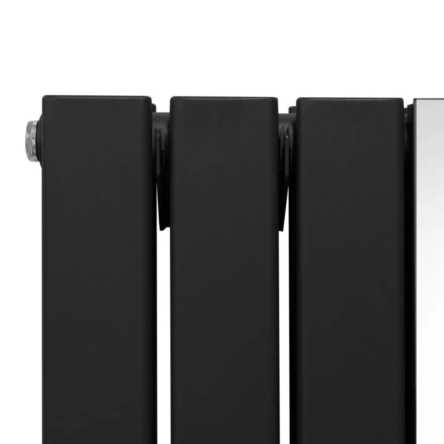 Paneelheizkörper & Spiegel Heizgerät Modern Vertikal Schwarz 1800 x 425mm