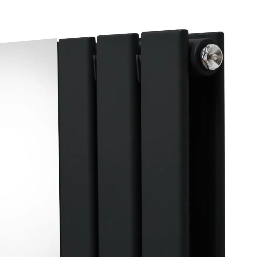 Paneelheizkörper & Spiegel Heizgerät Modern Vertikal Schwarz 1800 x 425mm