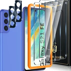 Panzerfolie für Samsung Galaxy S21 FE 5G Schutzglas [9H Härte] [kratzfest] HD