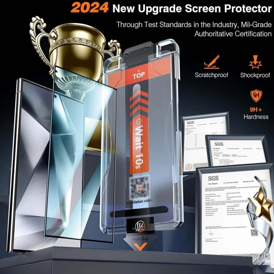 Panzer Schutzfolie 2x Samsung Galaxy S24 Ultra Vollständige Abdeckung HD