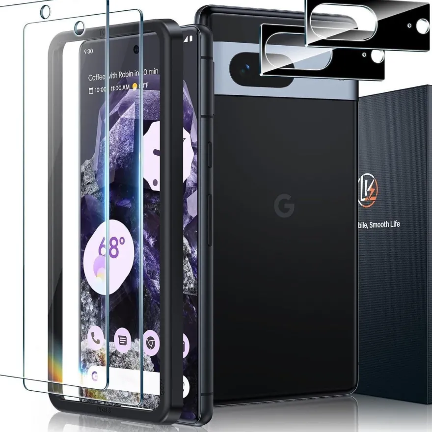 Panzer Schutz Glas Google Pixel 8 9H Folie 2x Kameraschutz Härte HD