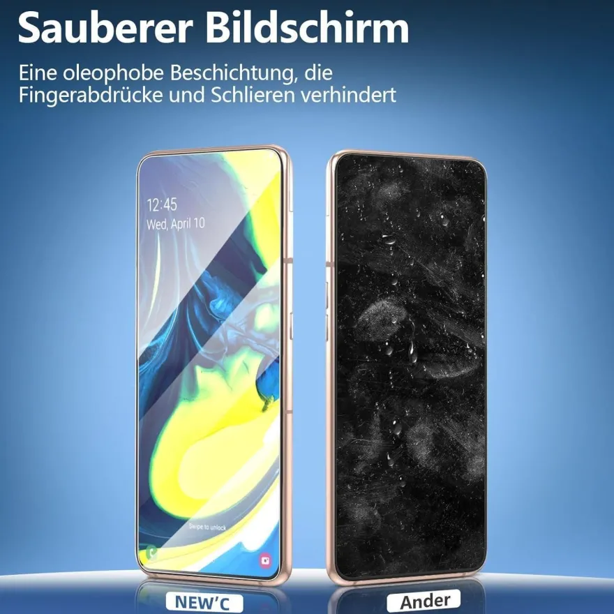 Panzer Schutz Glas Samsung Galaxy A80 A90 3 Stück 9H Ultra-klar